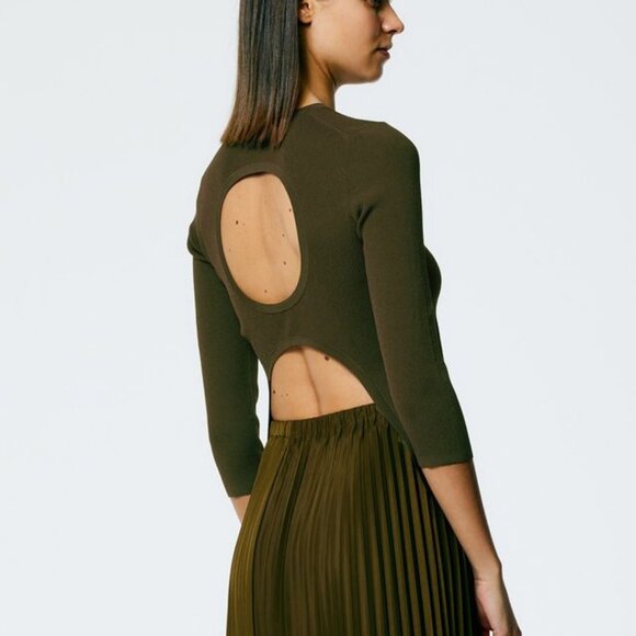 Tibi Giselle Stretch Sweater Circle Openback Pullover - Picture 1 of 8